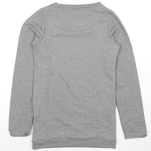 Tchibo Girls Grey Cotton Pullover Sweatshirt Size 13-14 Years Pullover - Pockets