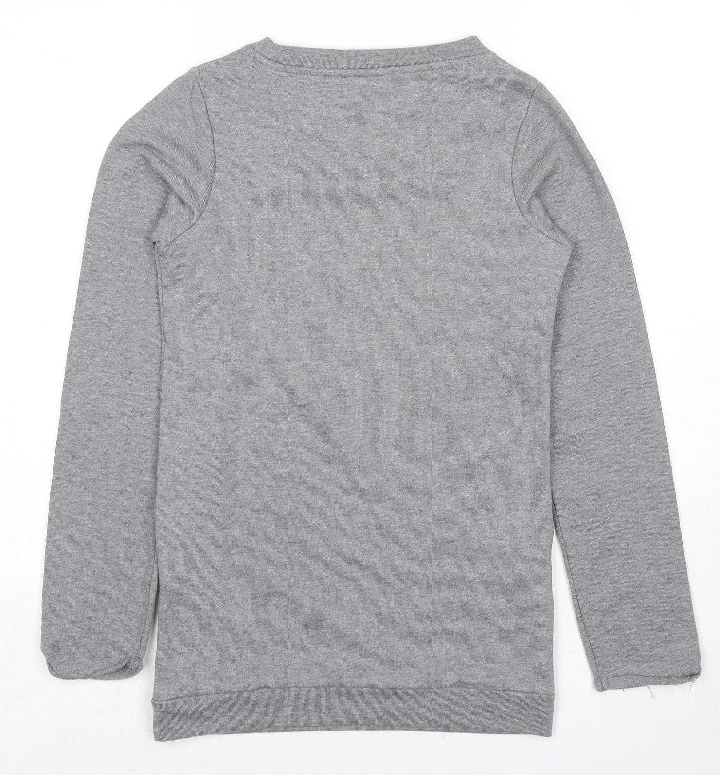 Tchibo Girls Grey Cotton Pullover Sweatshirt Size 13-14 Years Pullover - Pockets