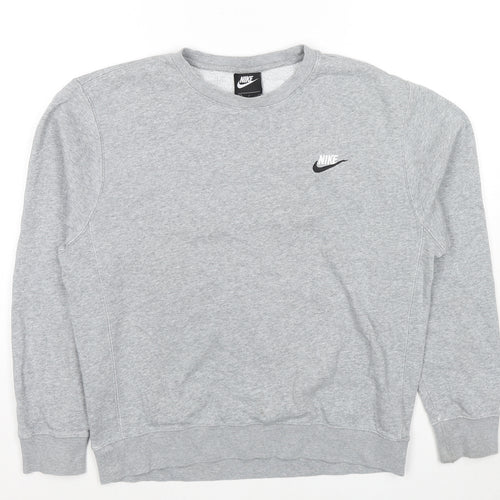 Nike Womens Grey Cotton Pullover Hoodie Size S Pullover