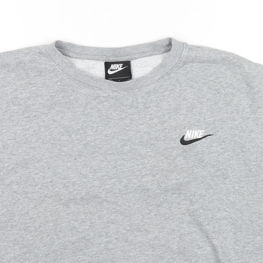 Nike Womens Grey Cotton Pullover Hoodie Size S Pullover