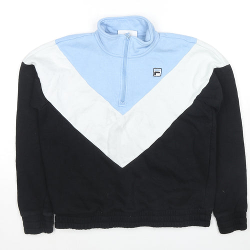 Marks and Spencer Womens Black Cotton Pullover Sweatshirt Size L Pullover - Colourblock Pattern