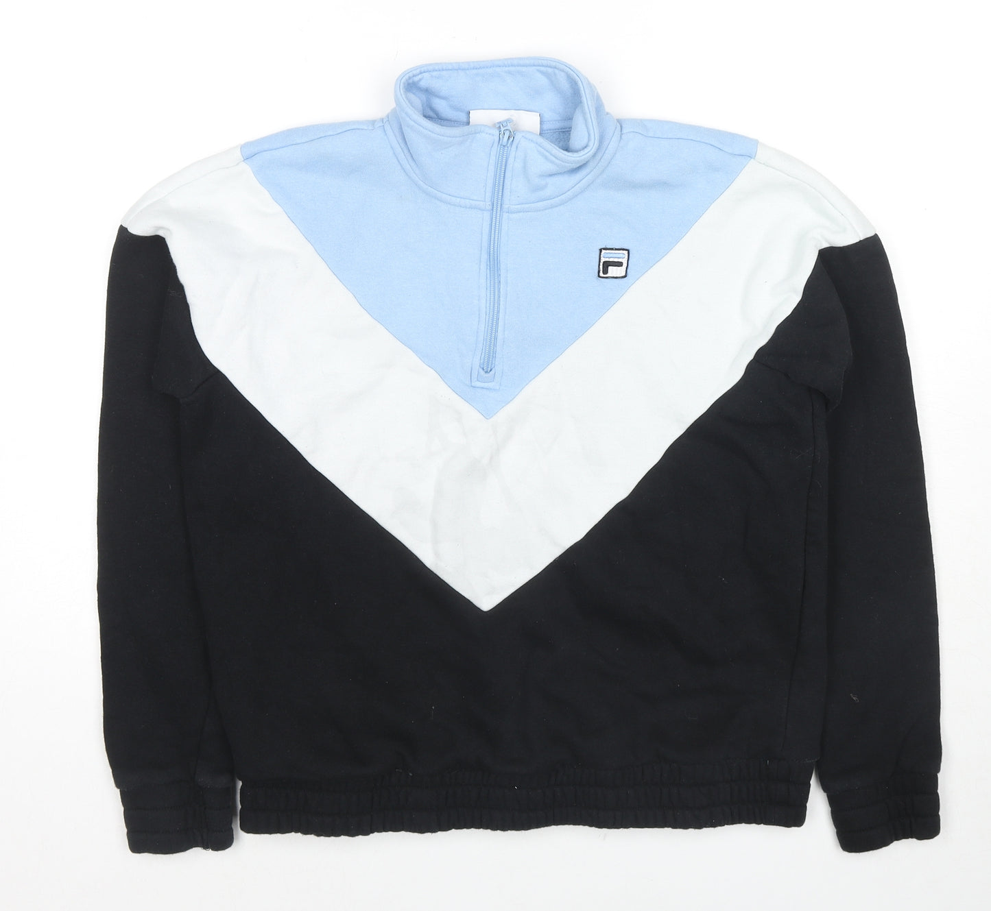 Marks and Spencer Womens Black Cotton Pullover Sweatshirt Size L Pullover - Colourblock Pattern