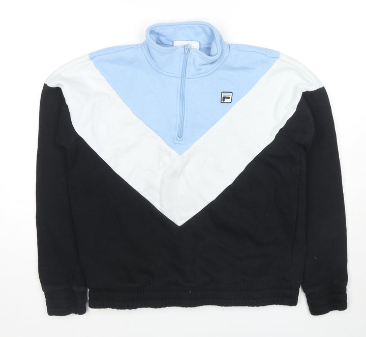 Marks and Spencer Womens Black Cotton Pullover Sweatshirt Size L Pullover - Colourblock Pattern