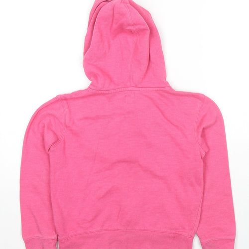 Gap Girls Pink Cotton Full Zip Hoodie Size 8-9 Years Zip - Glitter Logo