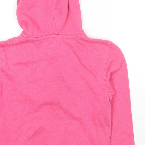 Gap Girls Pink Cotton Full Zip Hoodie Size 8-9 Years Zip - Glitter Logo