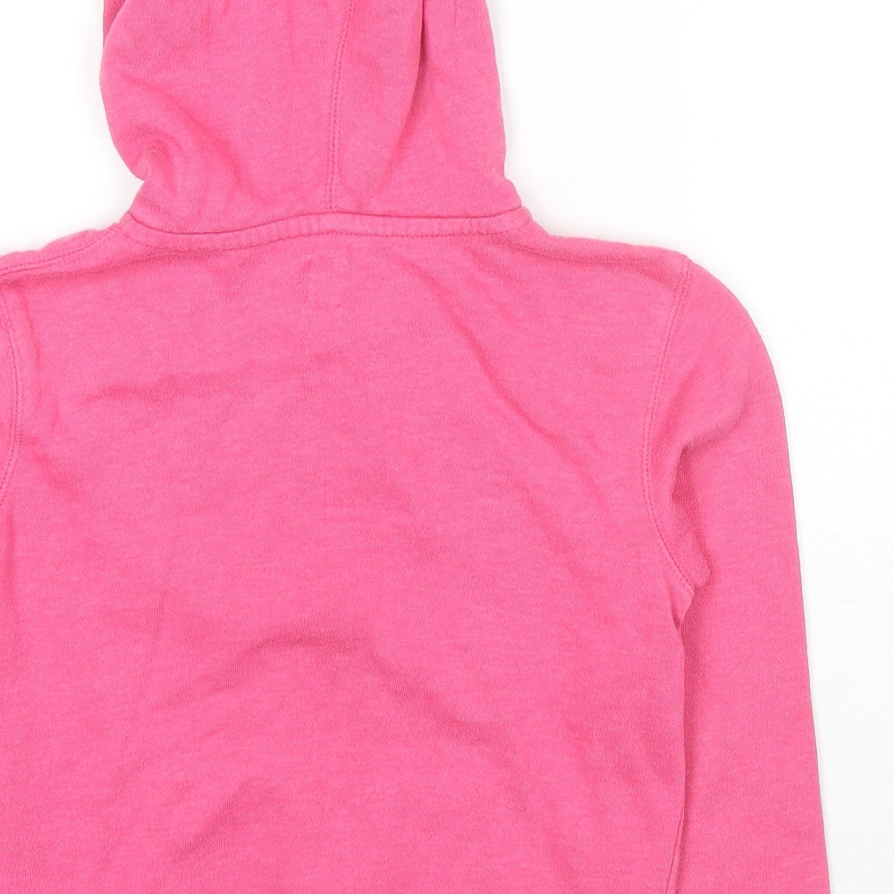 Gap Girls Pink Cotton Full Zip Hoodie Size 8-9 Years Zip - Glitter Logo
