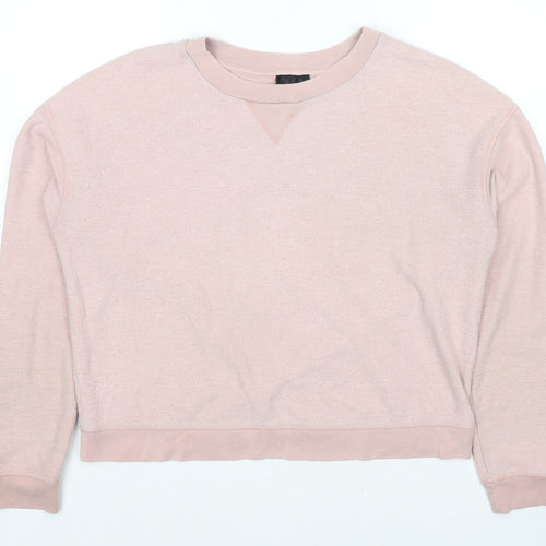 Topshop Womens Pink Cotton Pullover Sweatshirt Size 12 Pullover