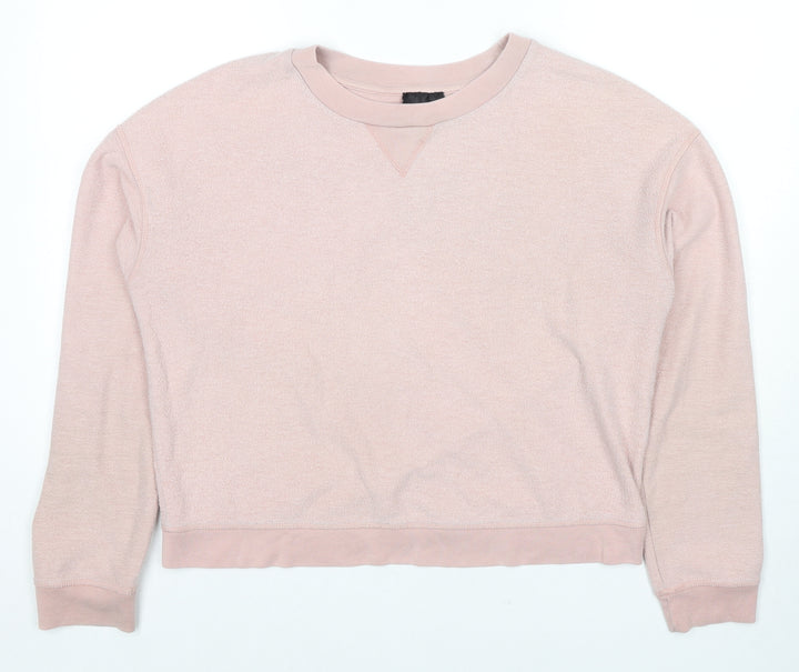Topshop Womens Pink Cotton Pullover Sweatshirt Size 12 Pullover