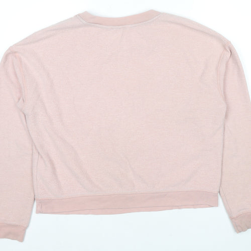 Topshop Womens Pink Cotton Pullover Sweatshirt Size 12 Pullover