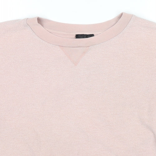 Topshop Womens Pink Cotton Pullover Sweatshirt Size 12 Pullover