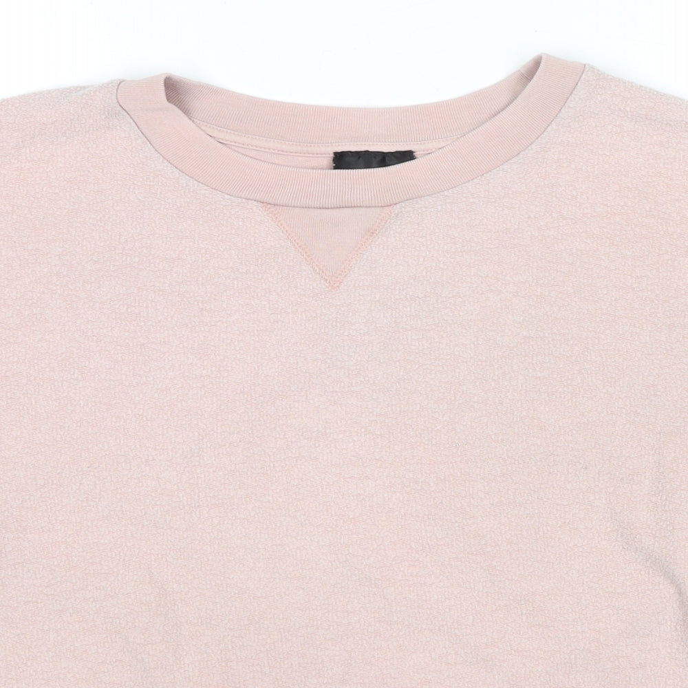 Topshop Womens Pink Cotton Pullover Sweatshirt Size 12 Pullover