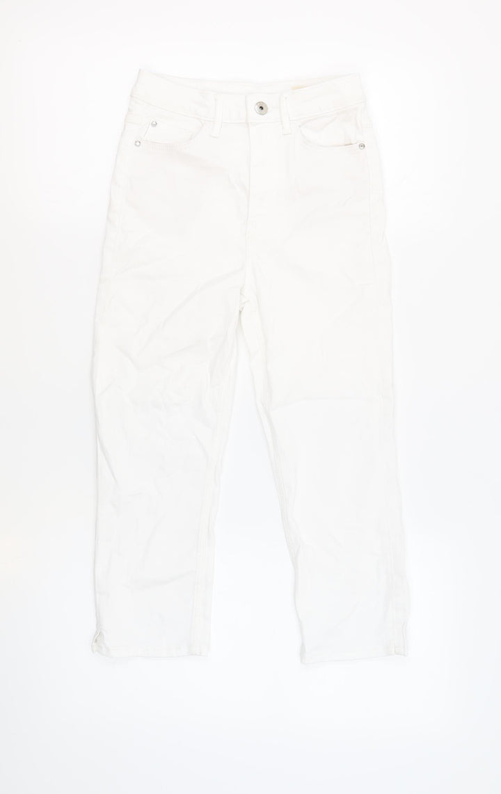 Marks and Spencer Womens White Cotton Skinny Jeans Size 6 L21 in Regular Button