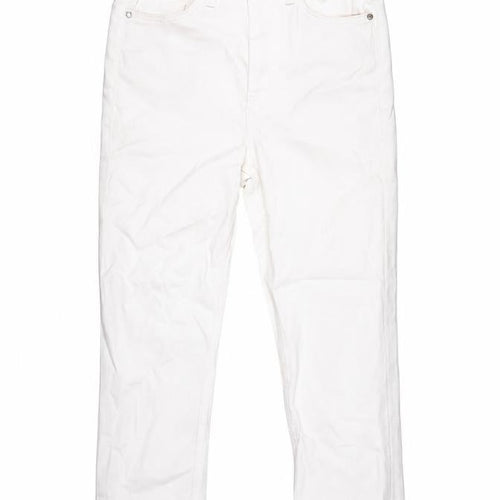 Marks and Spencer Womens White Cotton Skinny Jeans Size 6 L21 in Regular Button