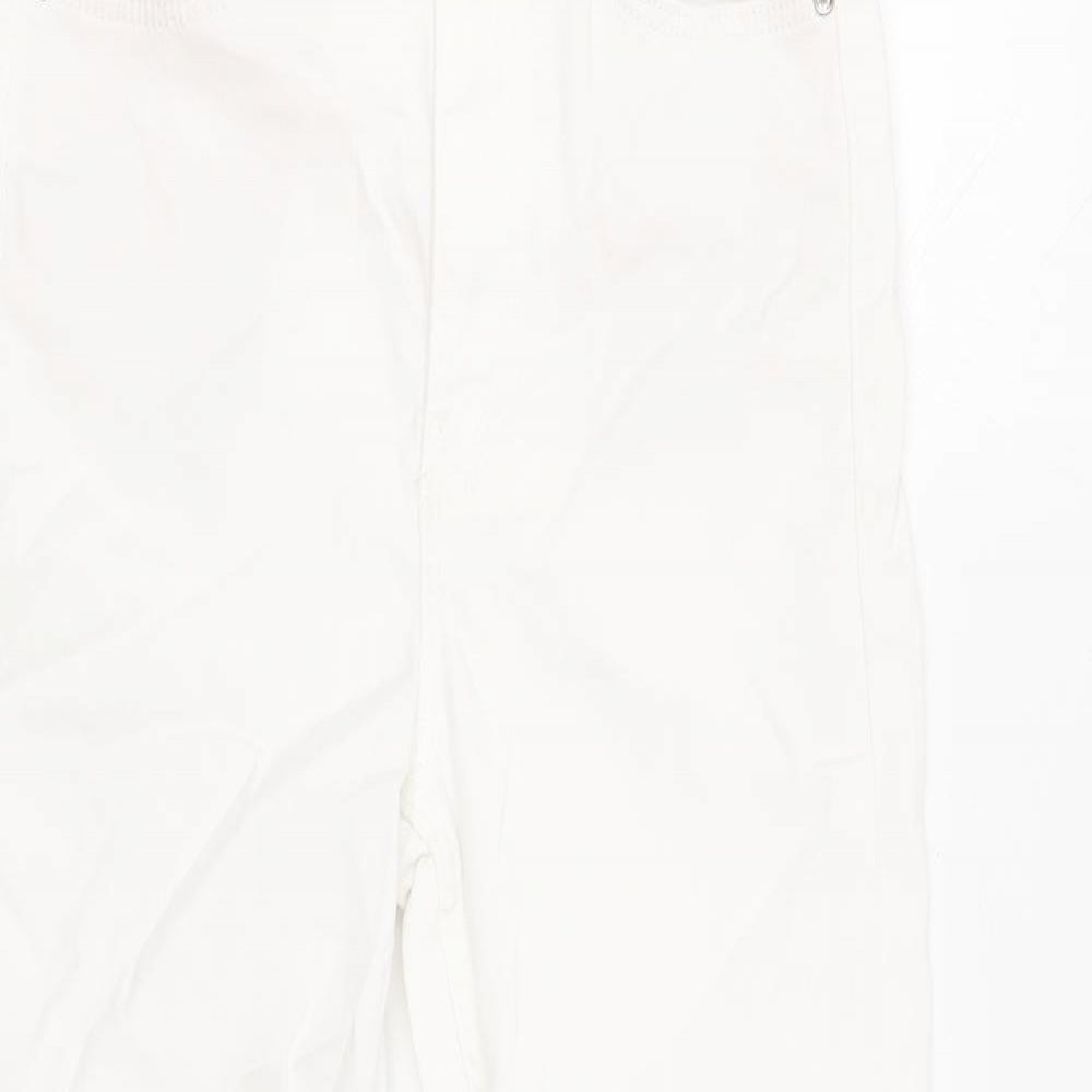 Marks and Spencer Womens White Cotton Skinny Jeans Size 6 L21 in Regular Button