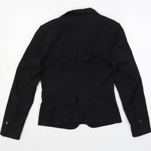 H&M Womens Black Jacket Blazer Size 8 Button