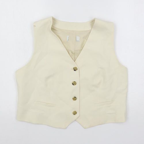 Marks and Spencer Womens Ivory Jacket Waistcoat Size 16 Button