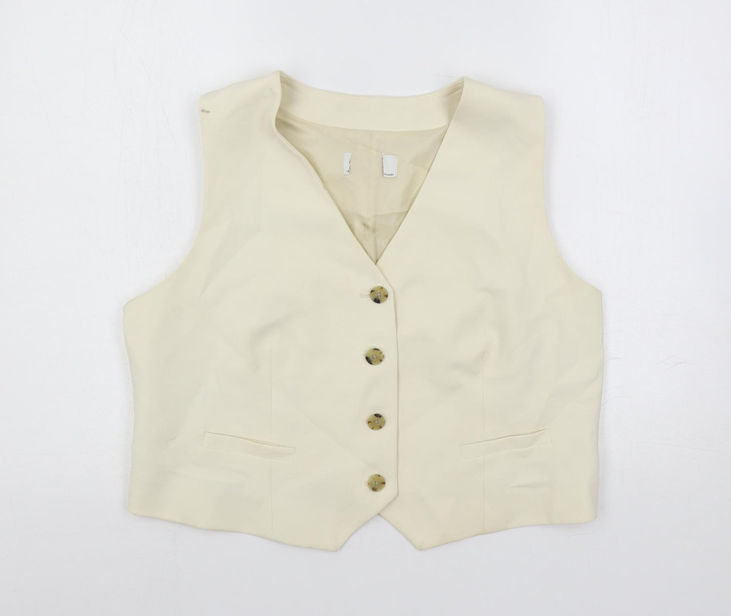Marks and Spencer Womens Ivory Jacket Waistcoat Size 16 Button