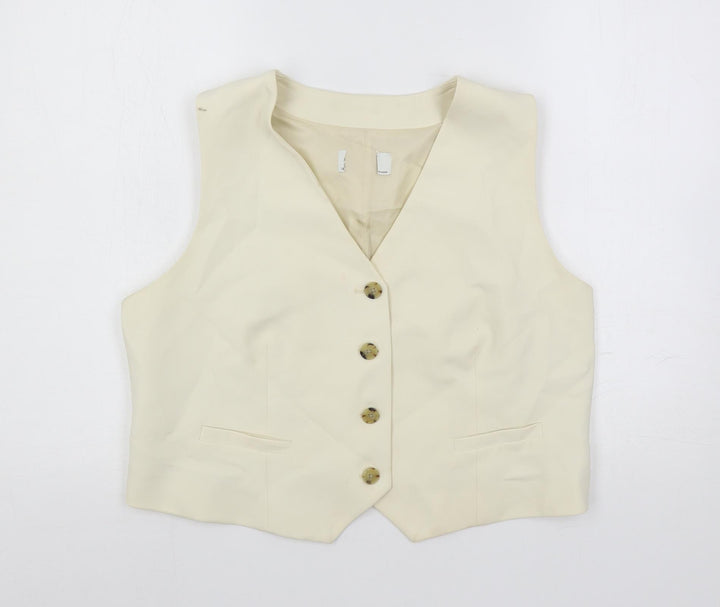 Marks and Spencer Womens Ivory Jacket Waistcoat Size 16 Button