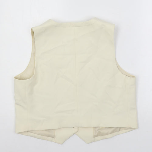 Marks and Spencer Womens Ivory Jacket Waistcoat Size 16 Button