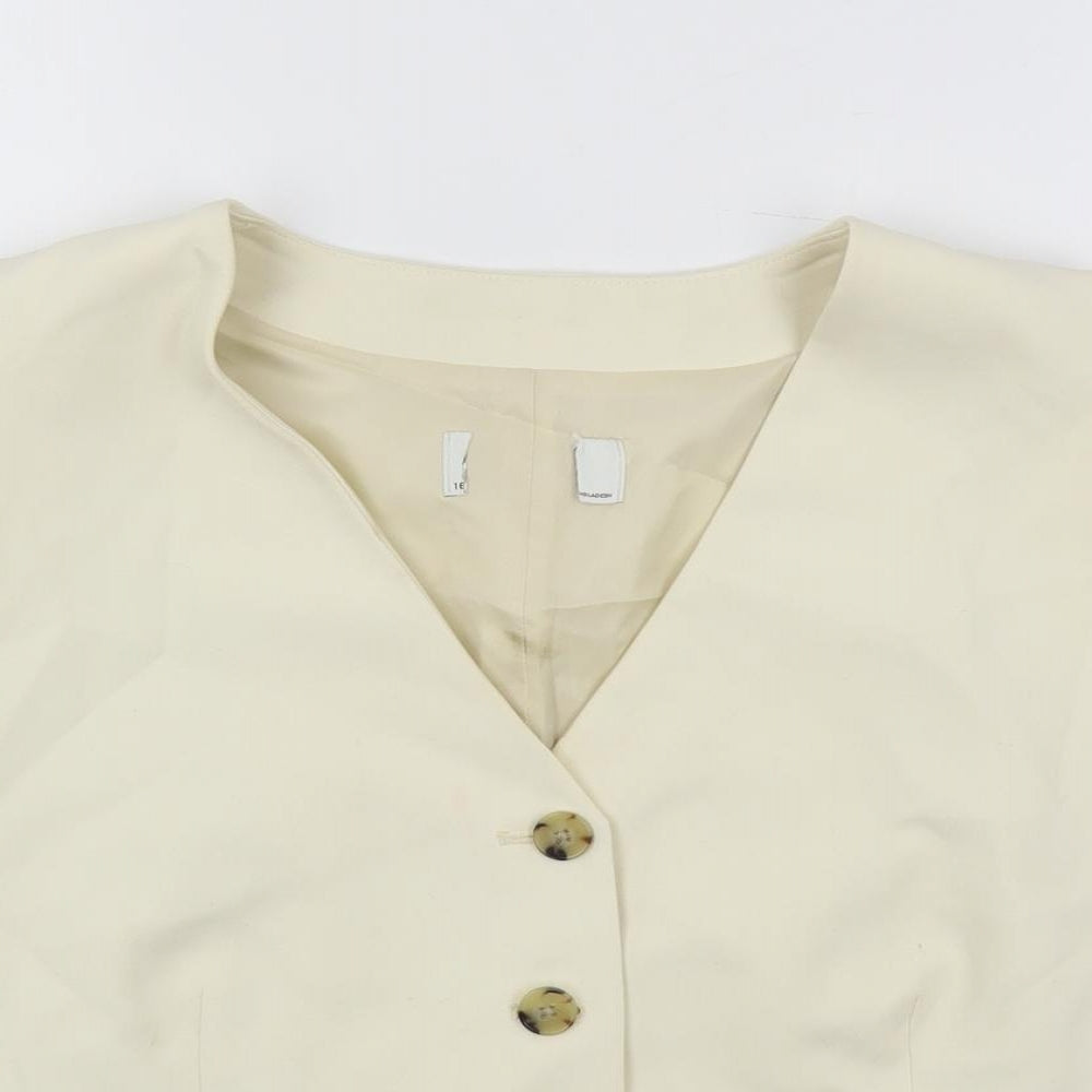 Marks and Spencer Womens Ivory Jacket Waistcoat Size 16 Button