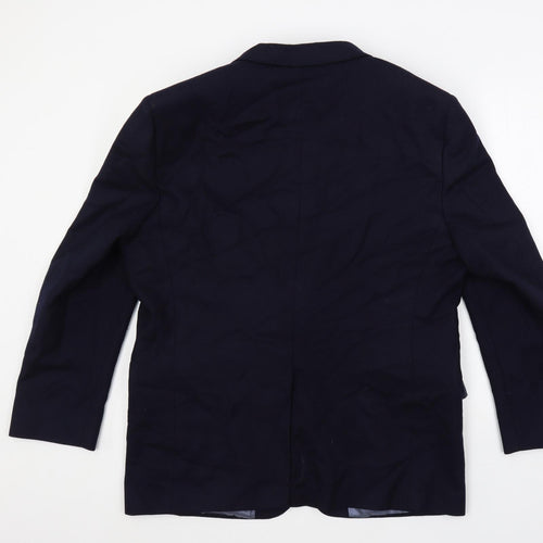 Hart Schaffner Marx Mens Blue Polyester Jacket Blazer Size 44 Regular
