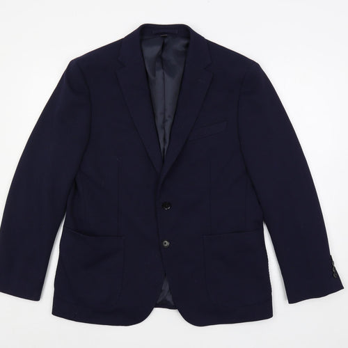 Marks and Spencer Mens Blue Polyamide Jacket Blazer Size 40 Regular