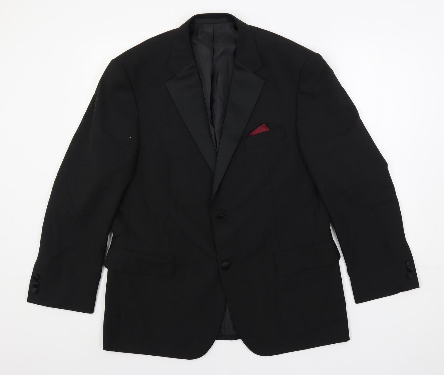 Marks and Spencer Mens Black Polyester Tuxedo Suit Jacket Size 40 Regular