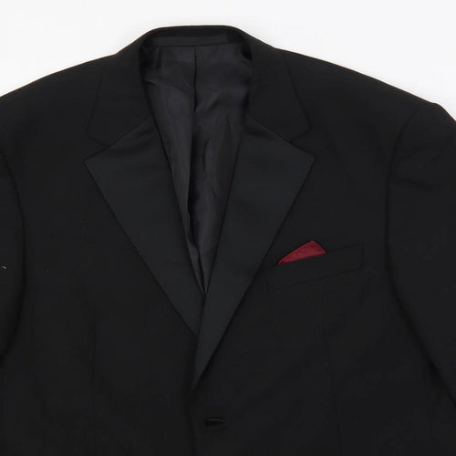 Marks and Spencer Mens Black Polyester Tuxedo Suit Jacket Size 40 Regular