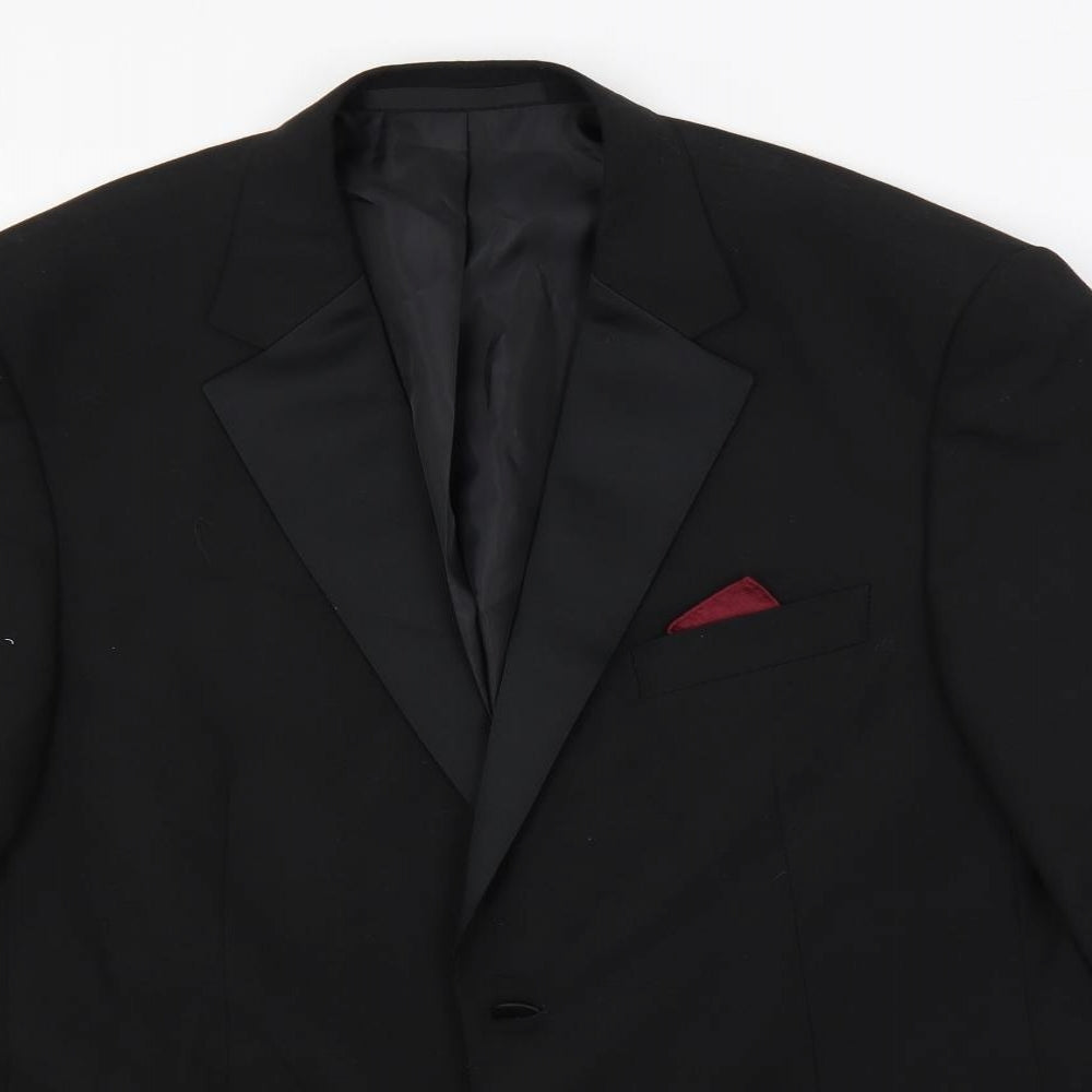 Marks and Spencer Mens Black Polyester Tuxedo Suit Jacket Size 40 Regular