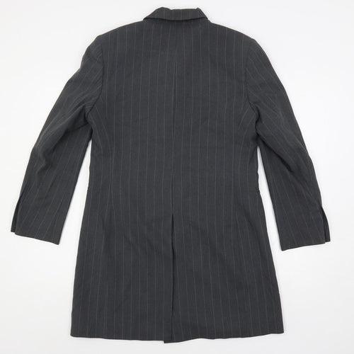 Marks and Spencer Womens Grey Striped Jacket Blazer Size 12 Button