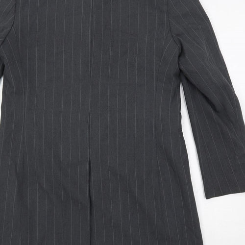 Marks and Spencer Womens Grey Striped Jacket Blazer Size 12 Button