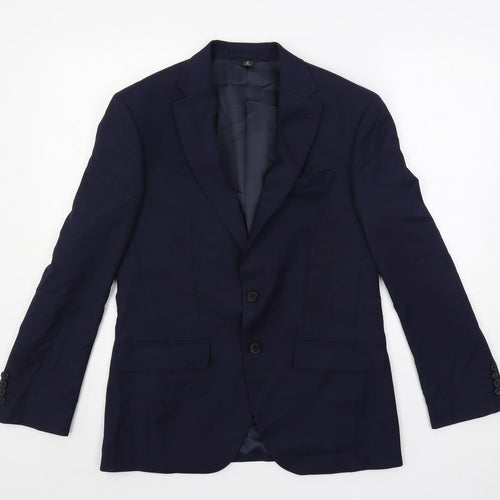 Marks and Spencer Mens Blue Polyester Jacket Suit Jacket Size 38 Regular