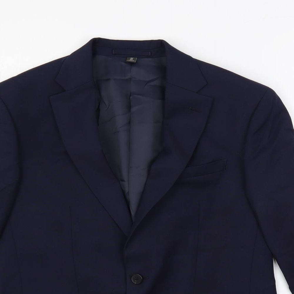 Marks and Spencer Mens Blue Polyester Jacket Suit Jacket Size 38 Regular