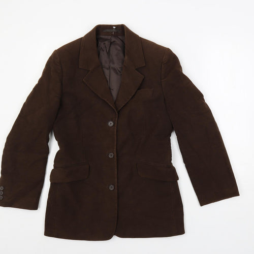 Racing Green Womens Brown Jacket Blazer Size 10 Button