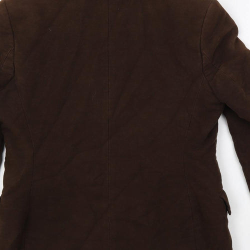 Racing Green Womens Brown Jacket Blazer Size 10 Button
