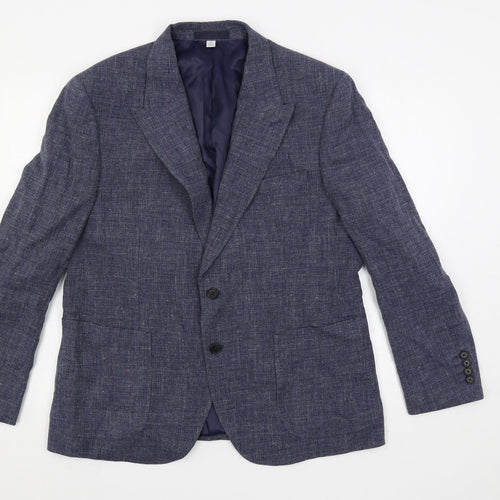 Marks and Spencer Mens Blue Cotton Jacket Blazer Size 42 Regular