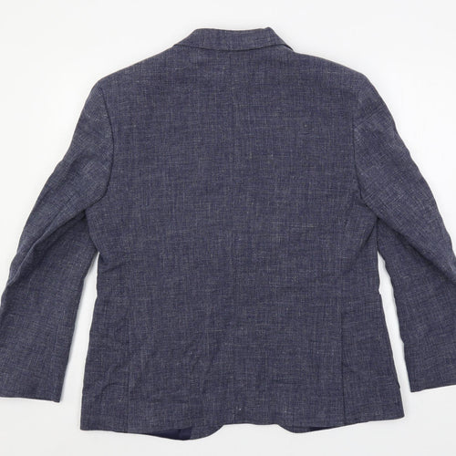Marks and Spencer Mens Blue Cotton Jacket Blazer Size 42 Regular