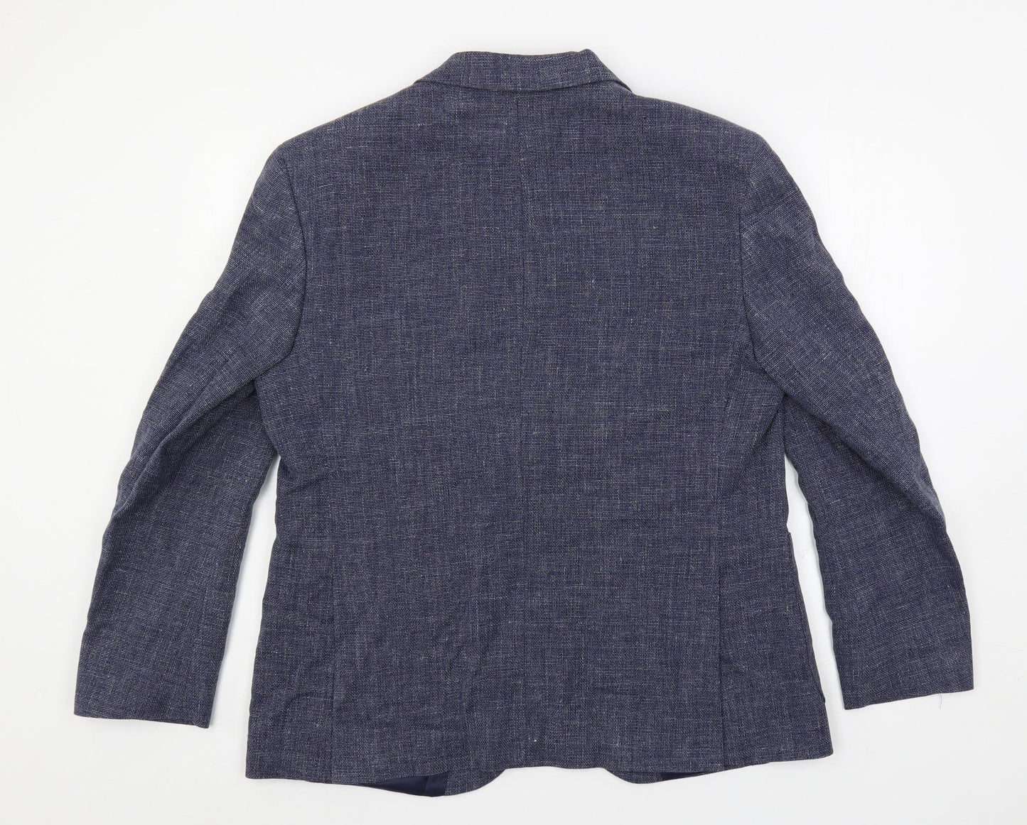 Marks and Spencer Mens Blue Cotton Jacket Blazer Size 42 Regular