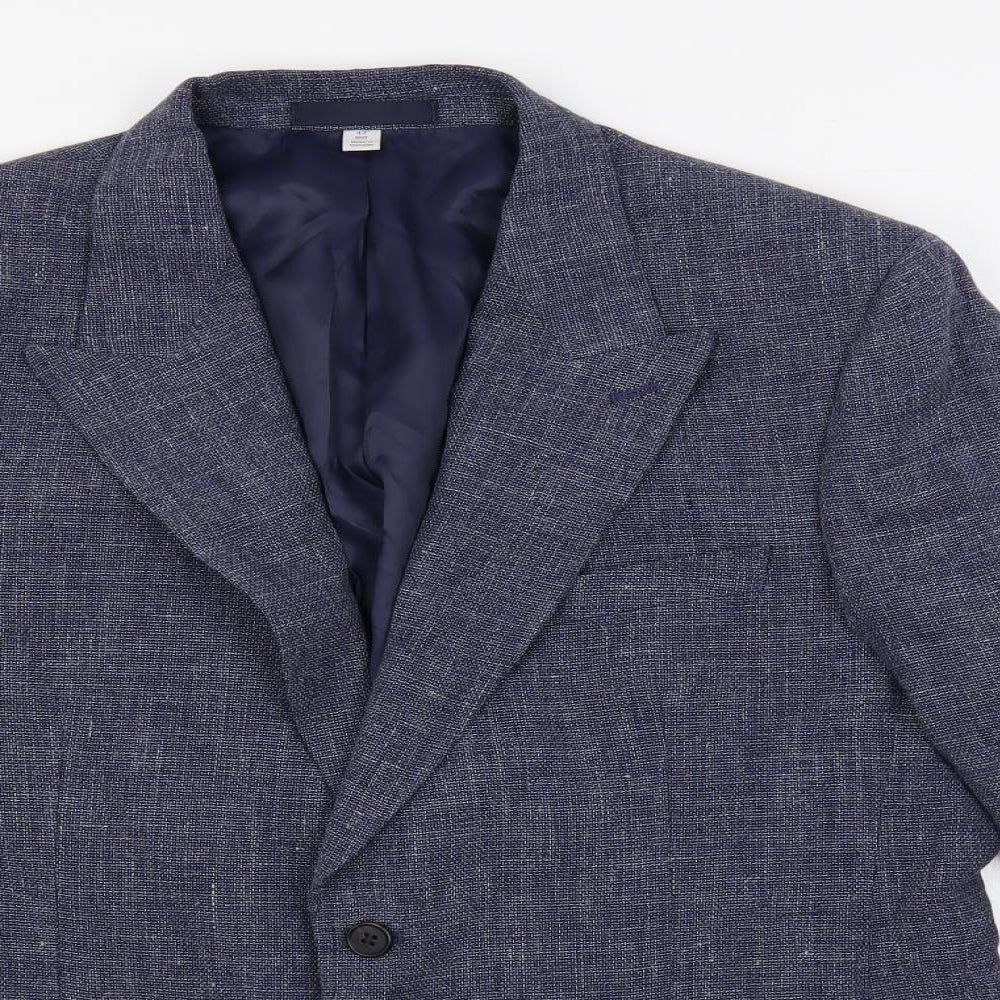 Marks and Spencer Mens Blue Cotton Jacket Blazer Size 42 Regular