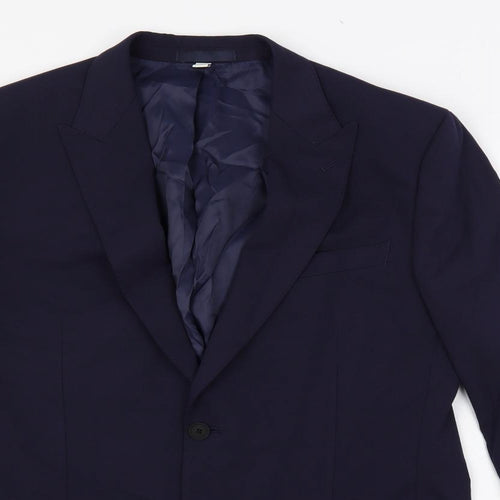 Marks and Spencer Mens Blue Polyamide Jacket Suit Jacket Size 42 Regular