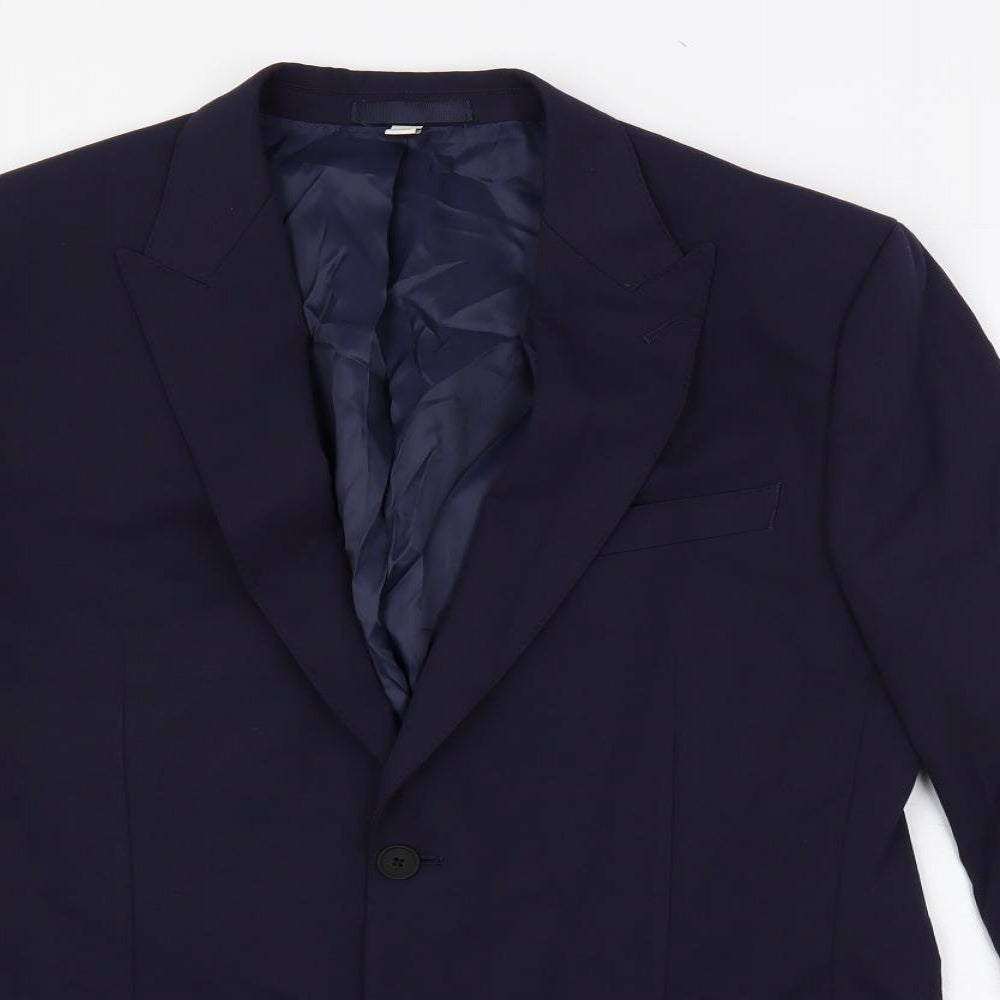 Marks and Spencer Mens Blue Polyamide Jacket Suit Jacket Size 42 Regular