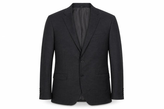 Front view of Marks & Spencer men’s grey polyester jacket suit jacket, size 44, regular