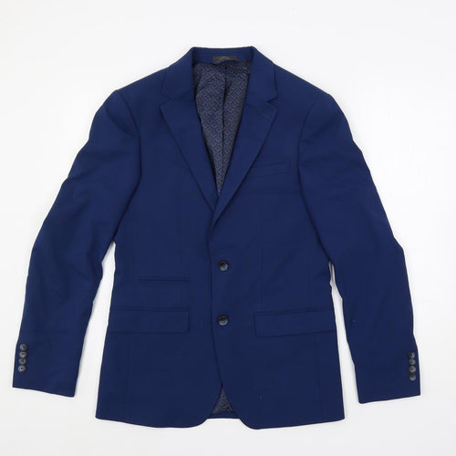 Marks and Spencer Mens Blue Polyester Jacket Suit Jacket Size 36 Regular
