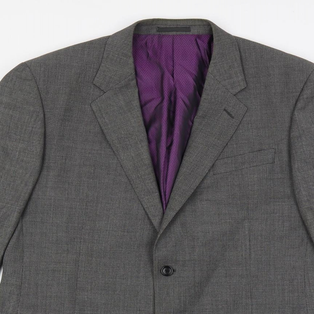 Racing Green Mens Grey Wool Jacket Suit Jacket Size 44 Regular