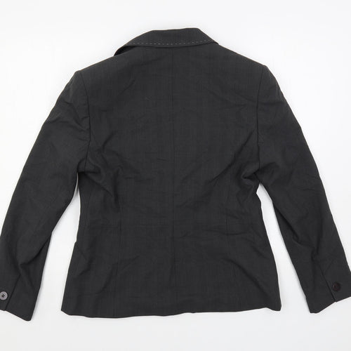 NEXT Womens Grey Plaid Jacket Blazer Size 14 Button