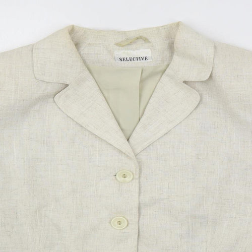 Selective Womens Beige Jacket Blazer Size 18 Button