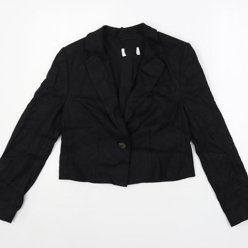 Marks and Spencer Womens Black Jacket Blazer Size 8 Button