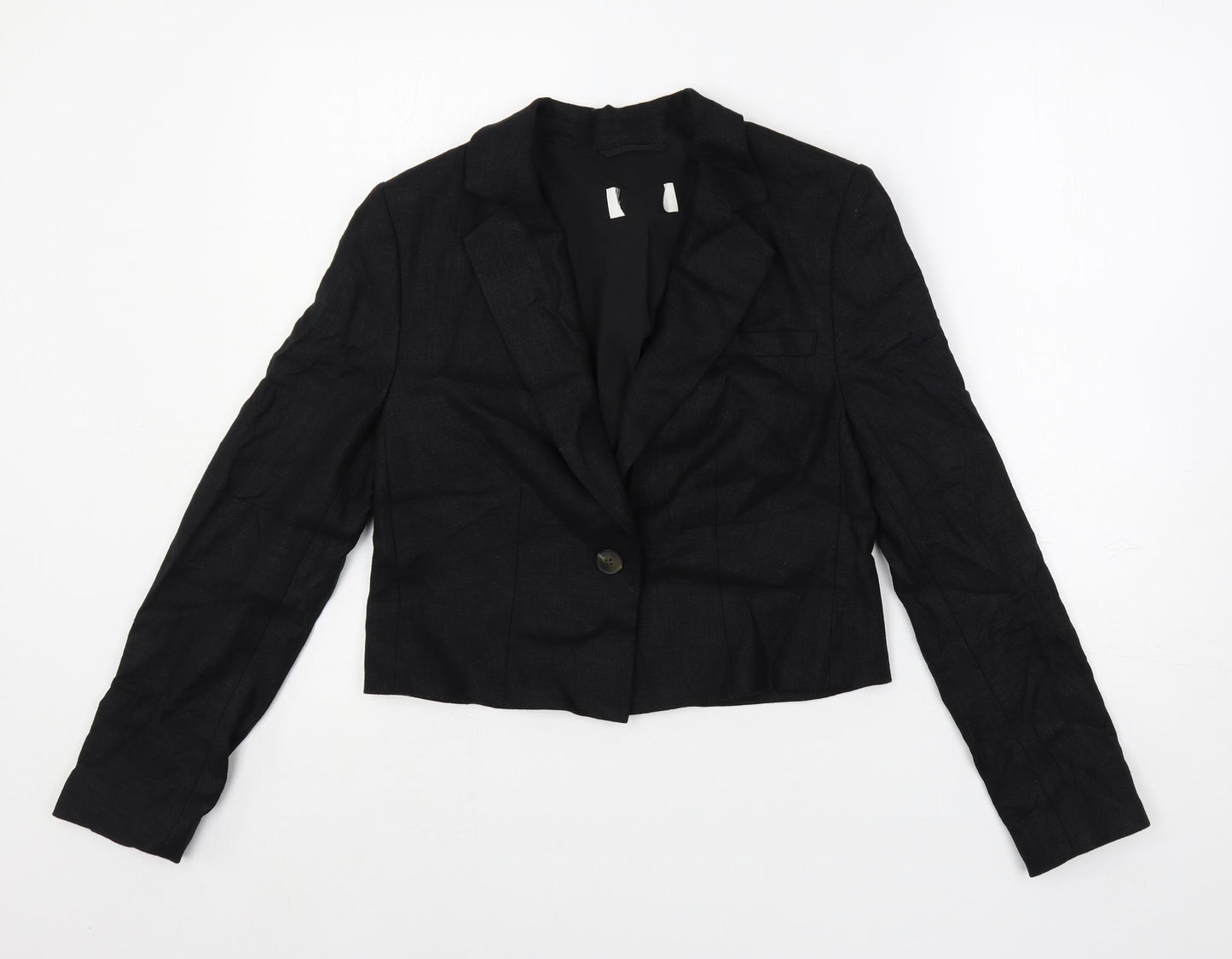 Marks and Spencer Womens Black Jacket Blazer Size 8 Button