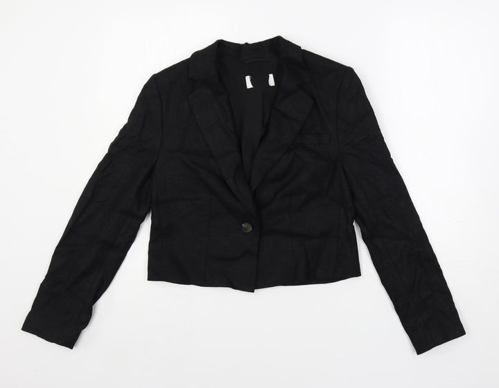 Marks and Spencer Womens Black Jacket Blazer Size 8 Button