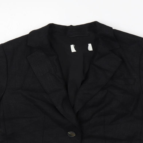 Marks and Spencer Womens Black Jacket Blazer Size 8 Button
